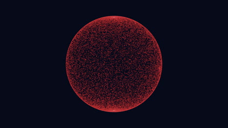 Glowing-red-ball-close-up-of-circular-pattern-with-small-red-dots-on-black-background