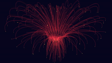 Explosive-red-fireworks-illuminate-the-dark-sky