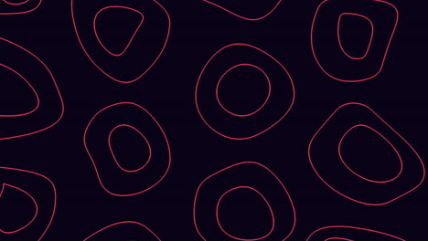Curved-red-lines-on-black-background-seamless-pattern-of-shapes